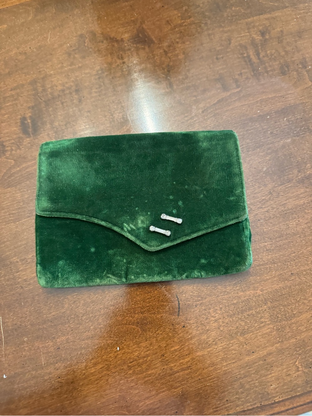 Green Velvet Envelope Clutch